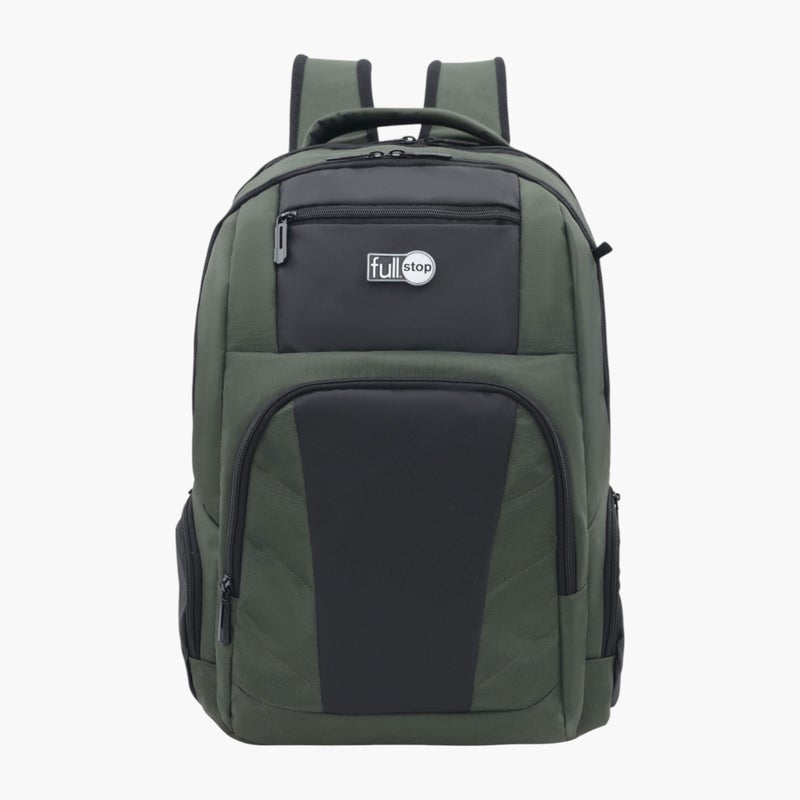 Full Stop Panelled Backpack in Olive Green for Men - Image 1